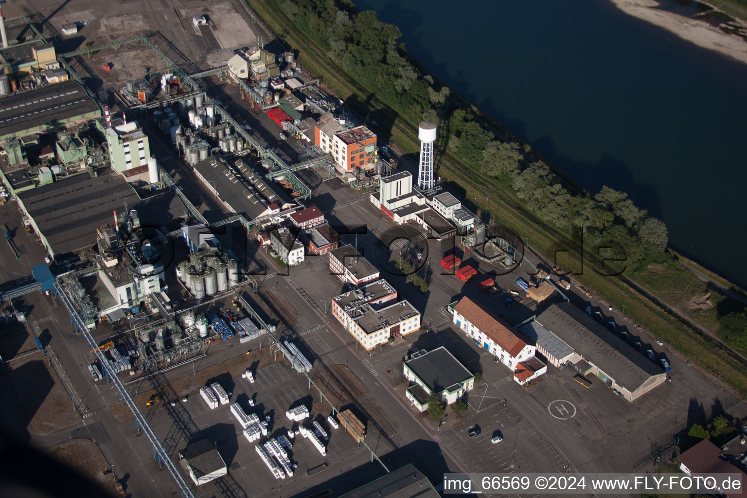 Lauterbourg in the state Bas-Rhin, France seen from above