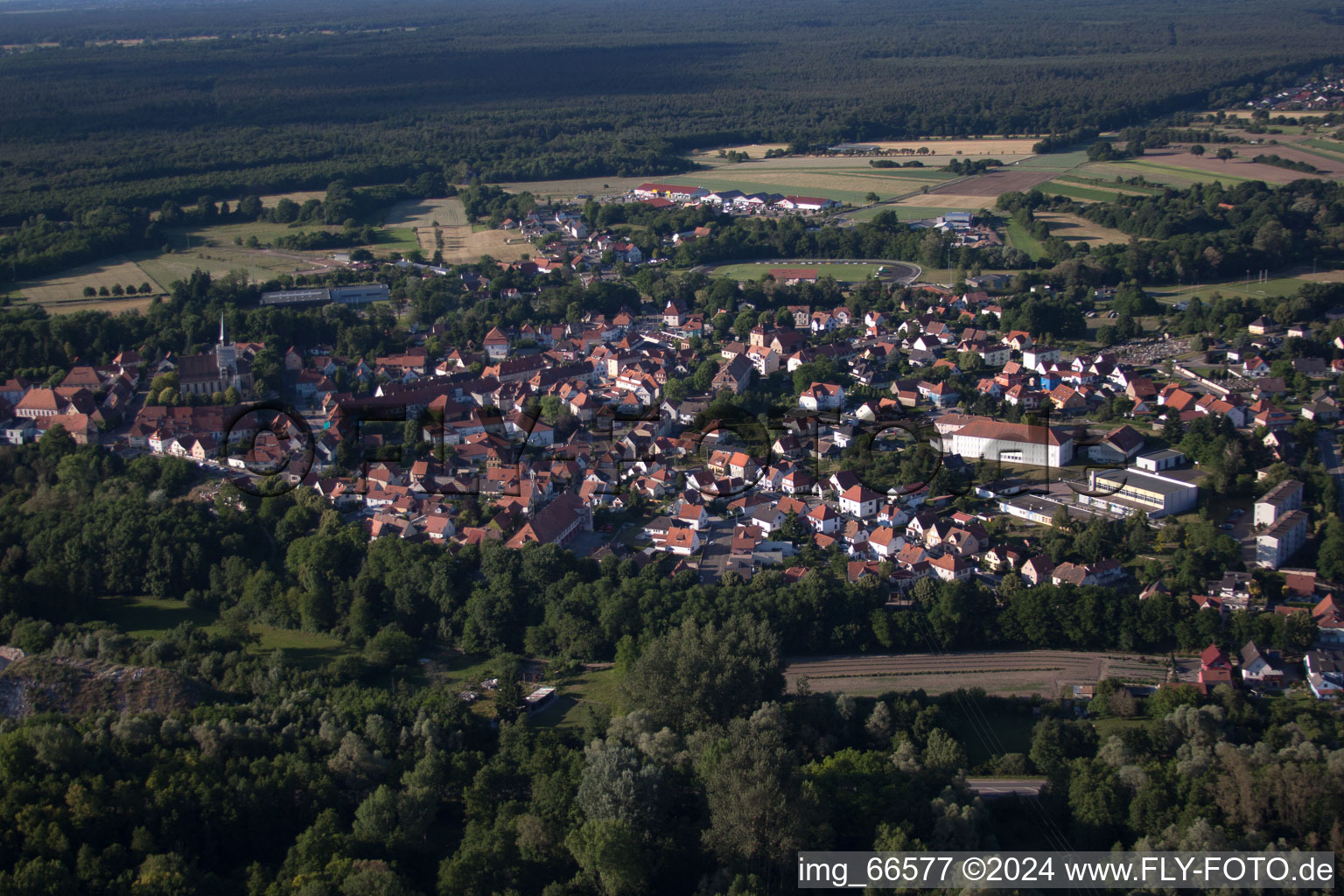 Lauterbourg in the state Bas-Rhin, France from the plane