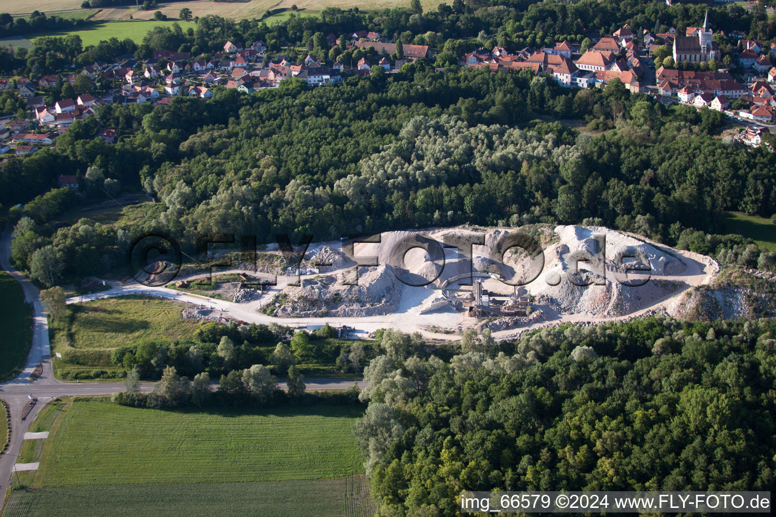 Lauterbourg in the state Bas-Rhin, France viewn from the air