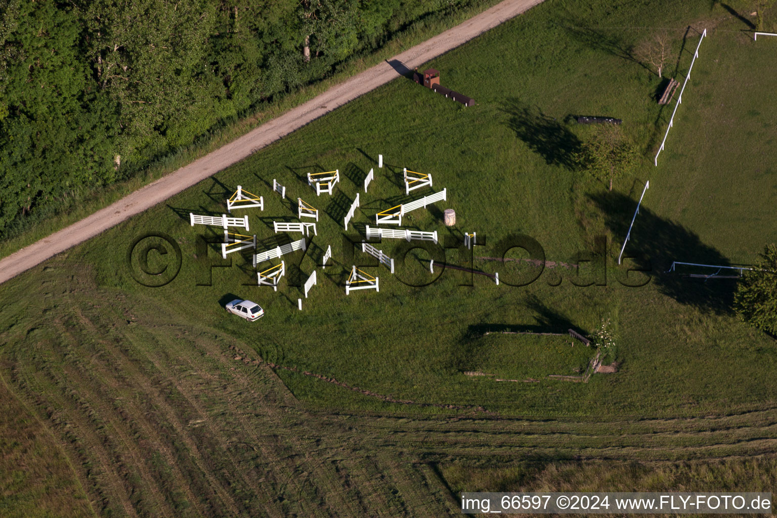 Aerial photograpy of Haras de la Nee in Neewiller-près-Lauterbourg in the state Bas-Rhin, France