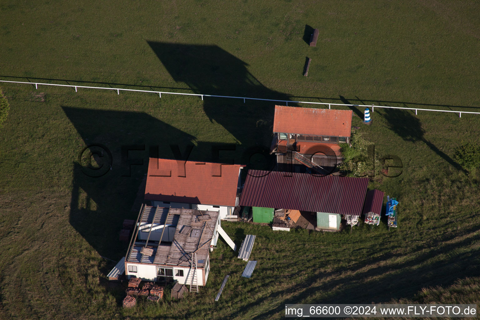 Oblique view of Haras de la Nee in Neewiller-près-Lauterbourg in the state Bas-Rhin, France