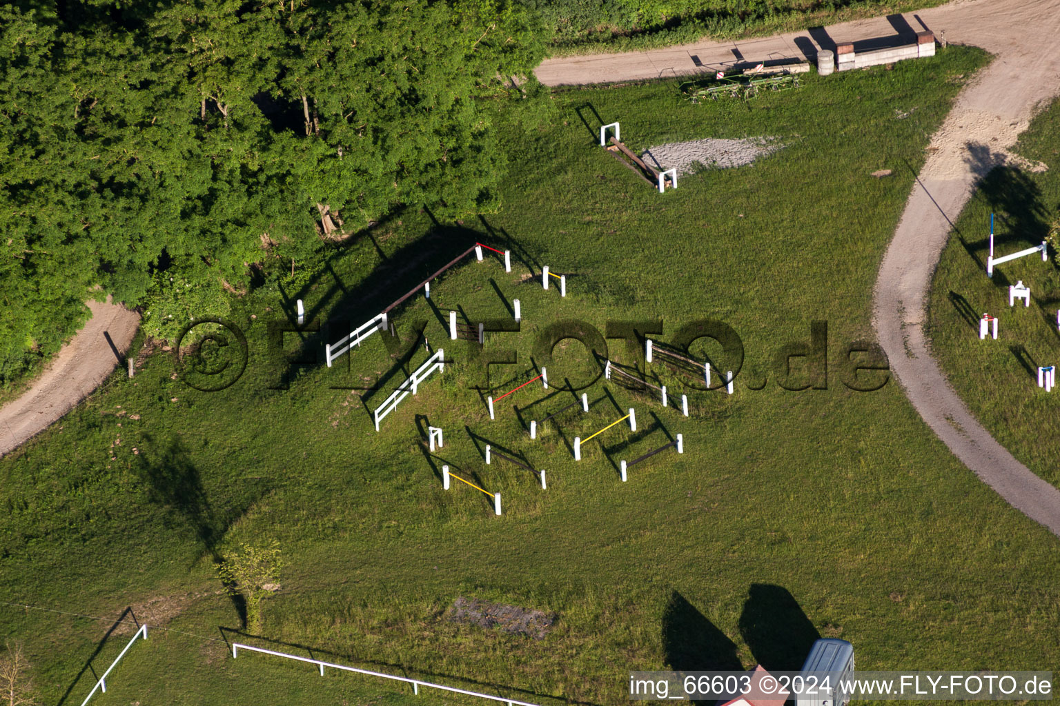 Haras de la Nee in Neewiller-près-Lauterbourg in the state Bas-Rhin, France seen from above