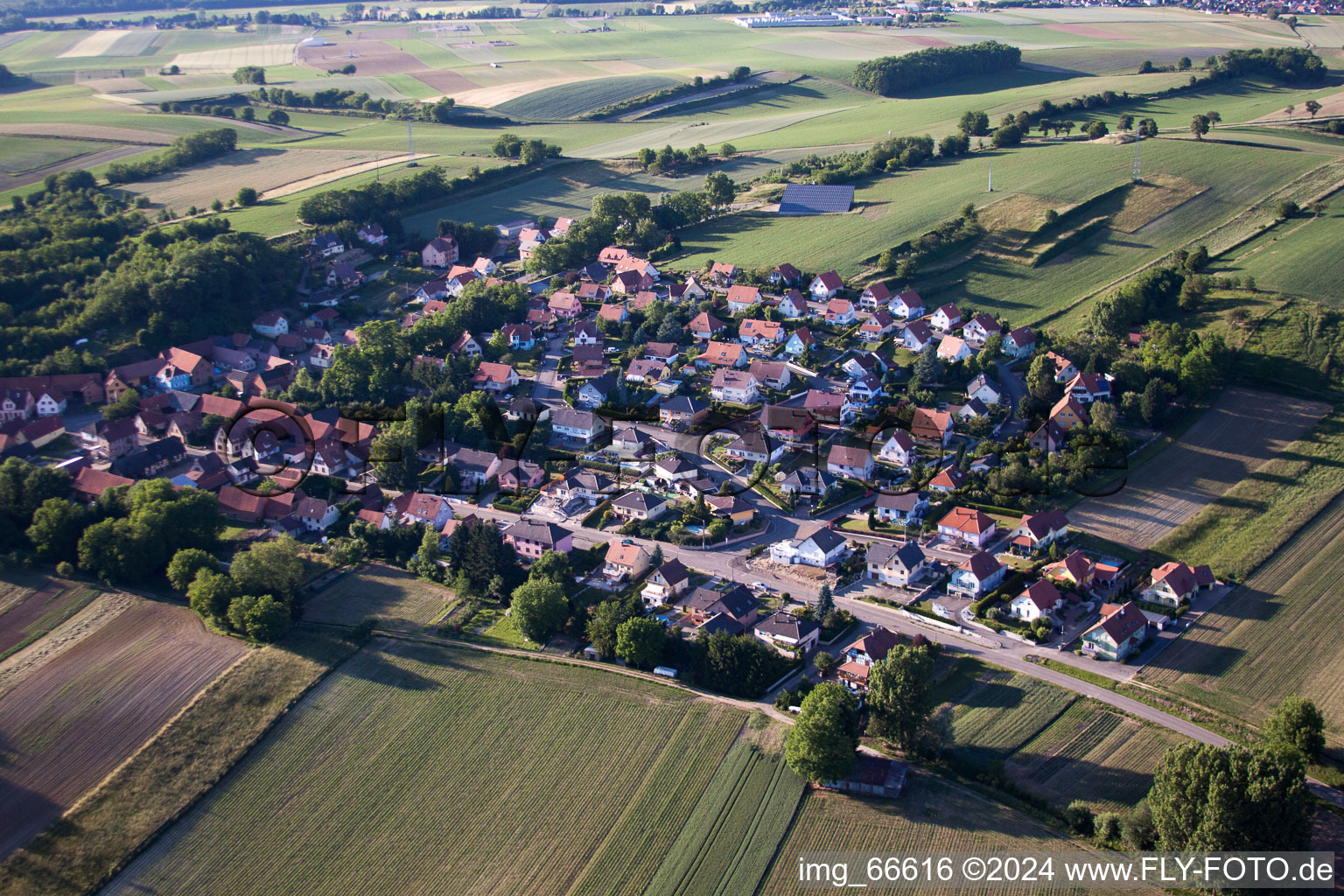 Drone image of Neewiller-près-Lauterbourg in the state Bas-Rhin, France