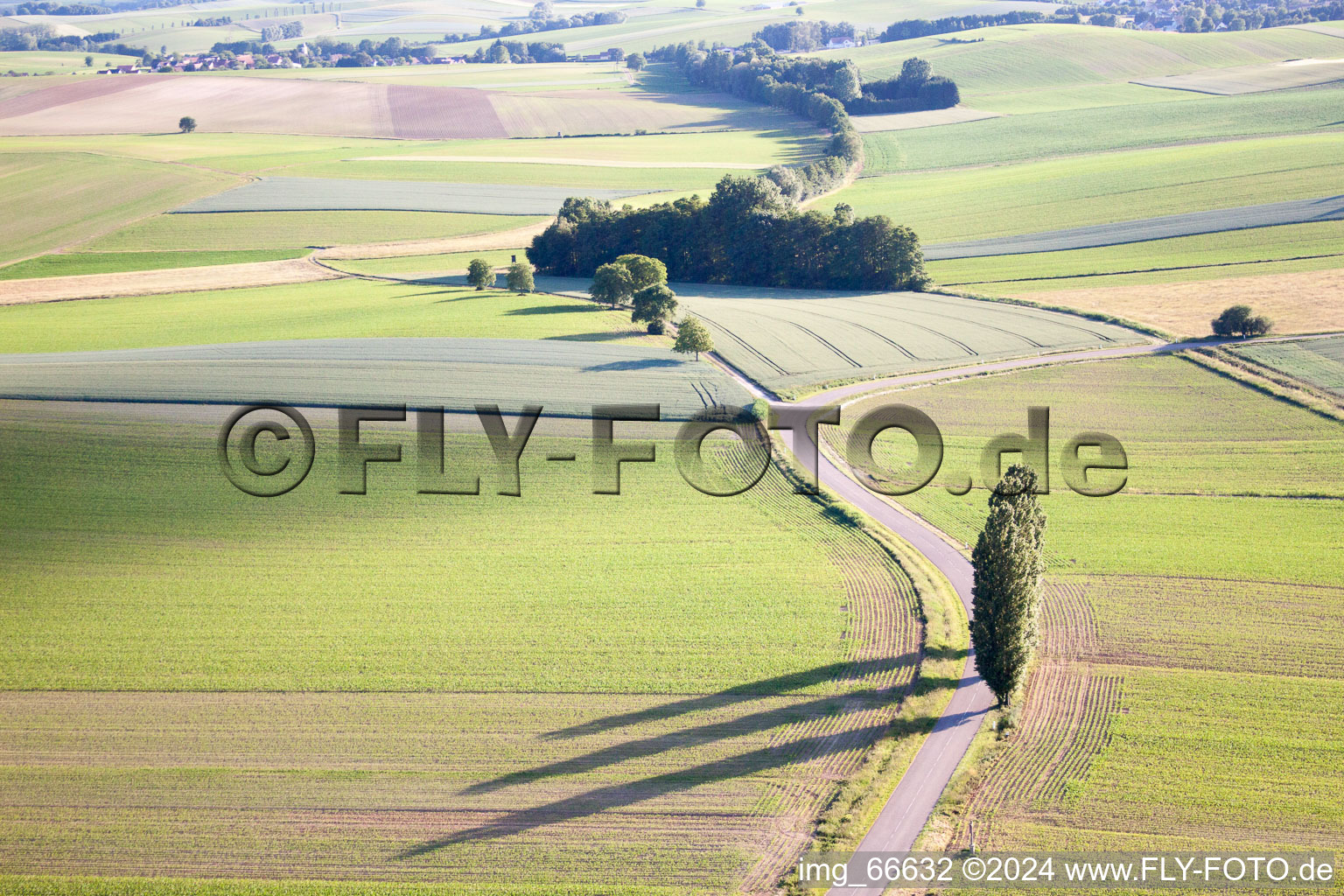 Bird's eye view of Oberlauterbach in the state Bas-Rhin, France