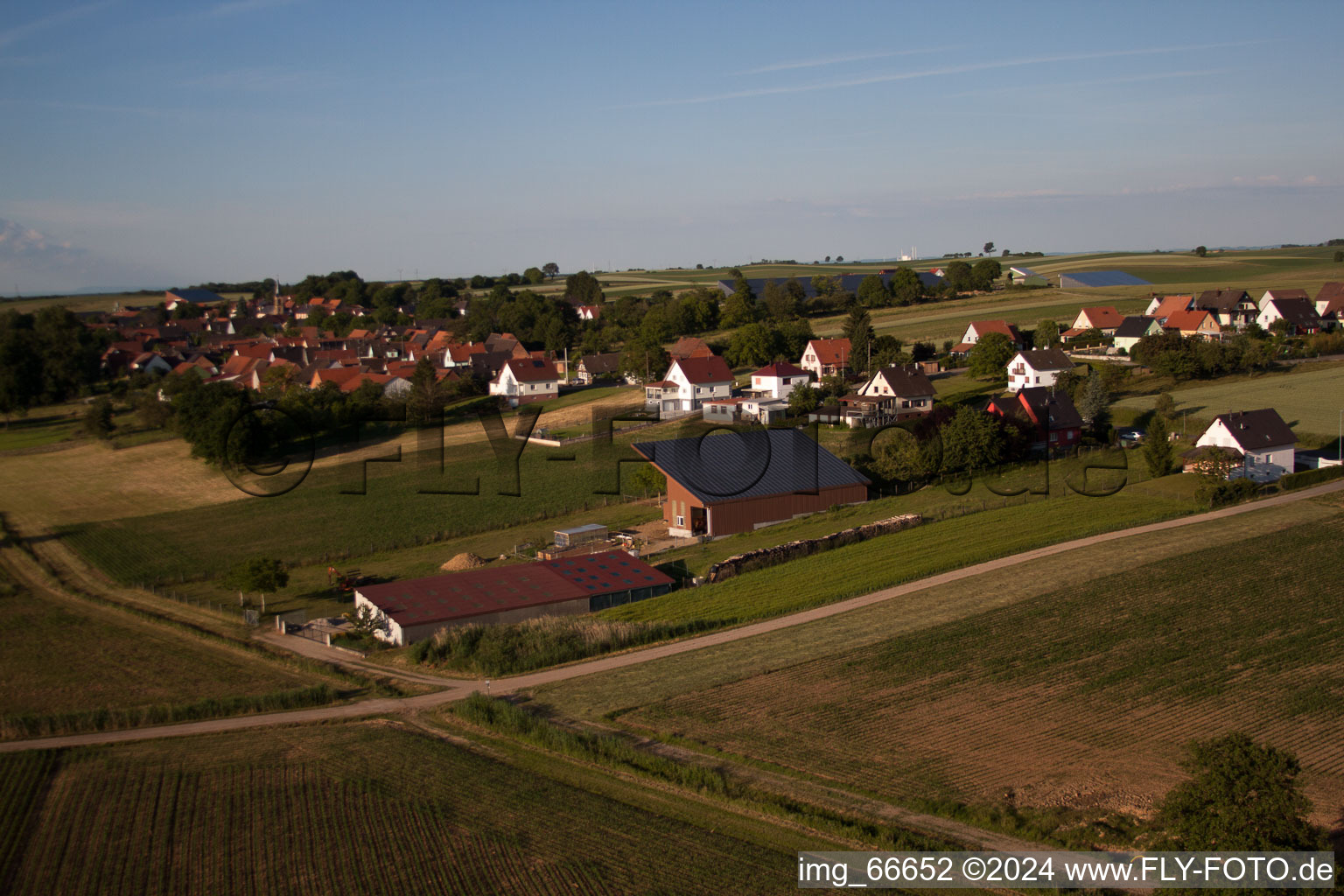 Siegen in the state Bas-Rhin, France from above