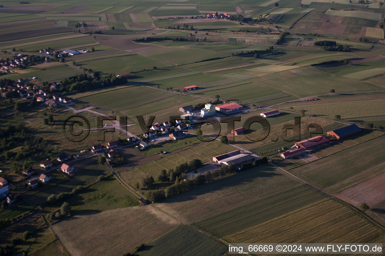 Oblique view of Seebach in the state Bas-Rhin, France