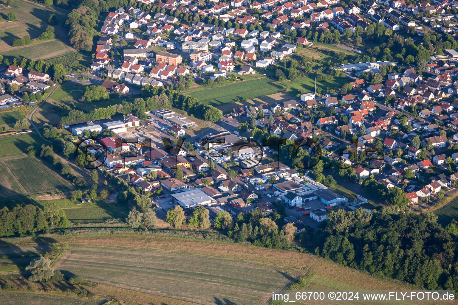 Commercial area Benzstr in the district Würmersheim in Durmersheim in the state Baden-Wuerttemberg, Germany