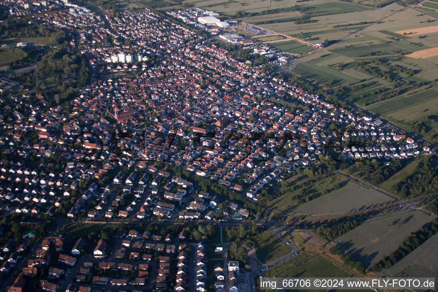 Friedenstr in the district Mörsch in Rheinstetten in the state Baden-Wuerttemberg, Germany