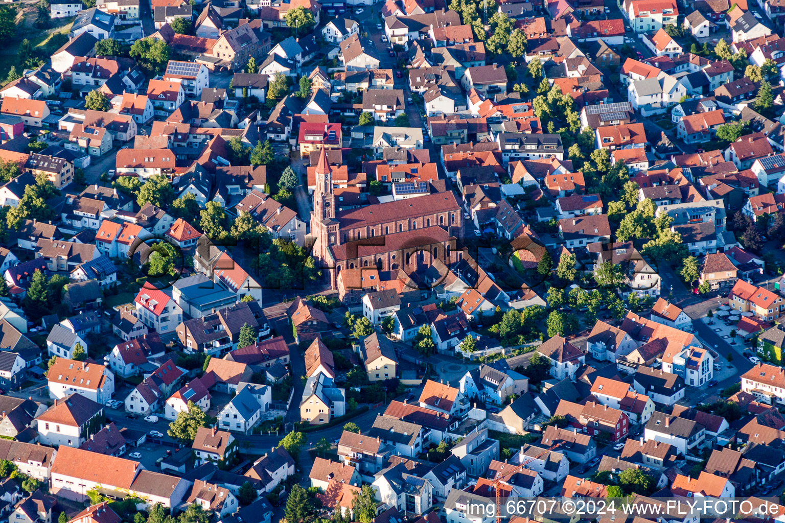 Church building St. Ulrich in the village of in the district Moersch in Rheinstetten in the state Baden-Wurttemberg, Germany