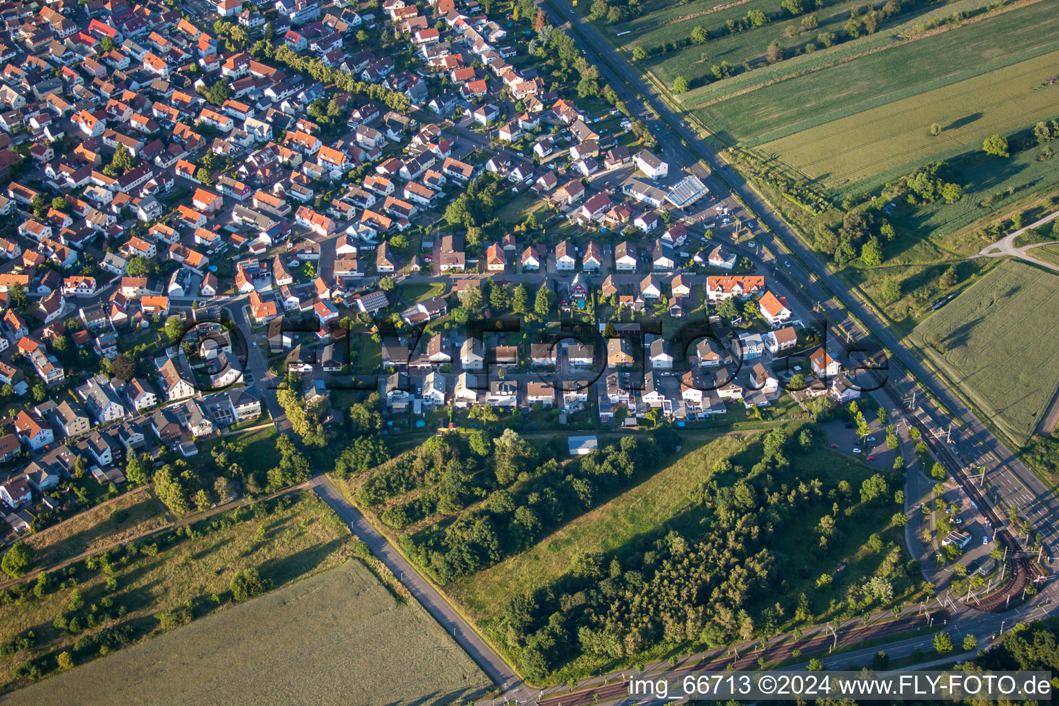 Franz-Allgaier-Strasse in the district Mörsch in Rheinstetten in the state Baden-Wuerttemberg, Germany