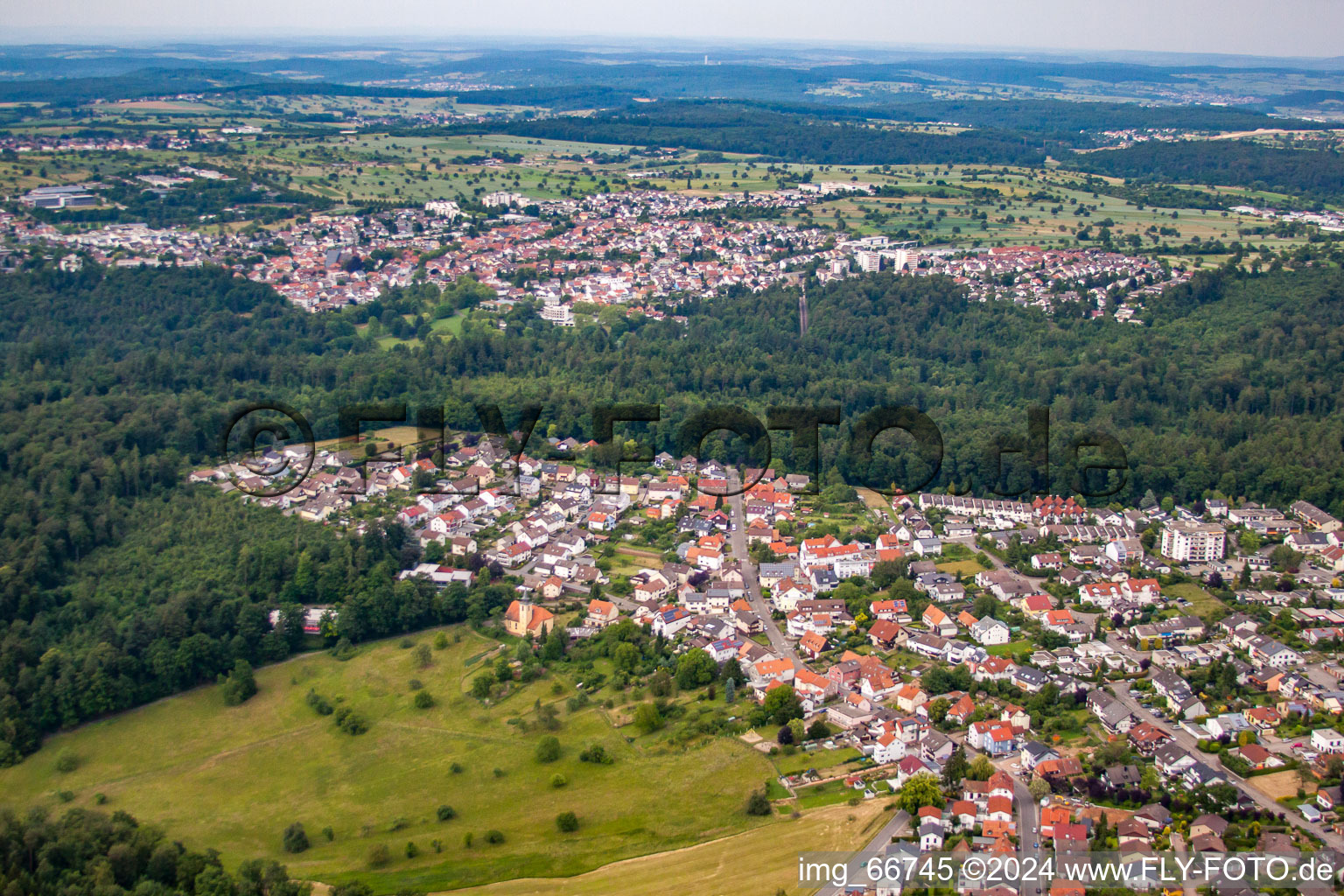 Hohberg Street in the district Etzenrot in Waldbronn in the state Baden-Wuerttemberg, Germany