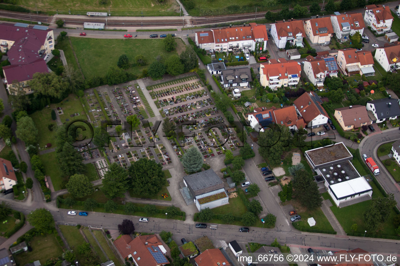 Cemetery in the district Spielberg in Karlsbad in the state Baden-Wuerttemberg, Germany