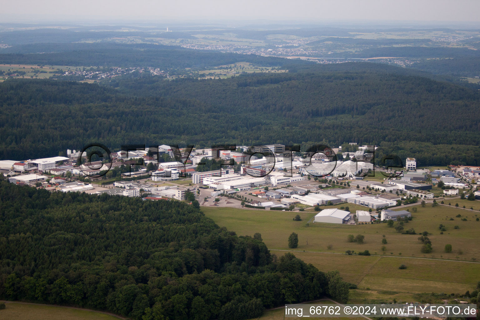 Aerial view of District Im Stockmädle in Karlsbad in the state Baden-Wuerttemberg, Germany