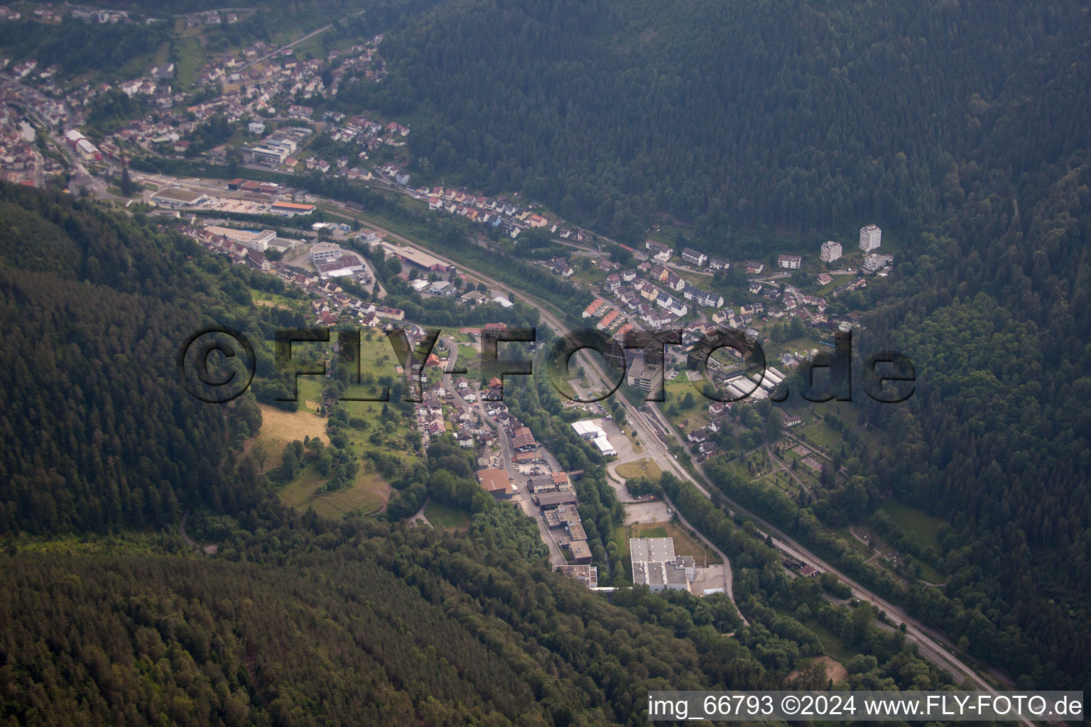 Aerial view of Calmbach in the state Baden-Wuerttemberg, Germany