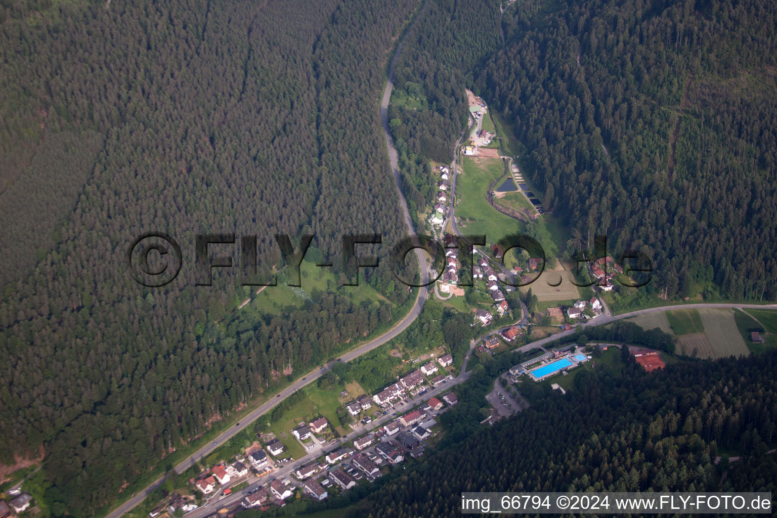 Aerial photograpy of Calmbach in the state Baden-Wuerttemberg, Germany