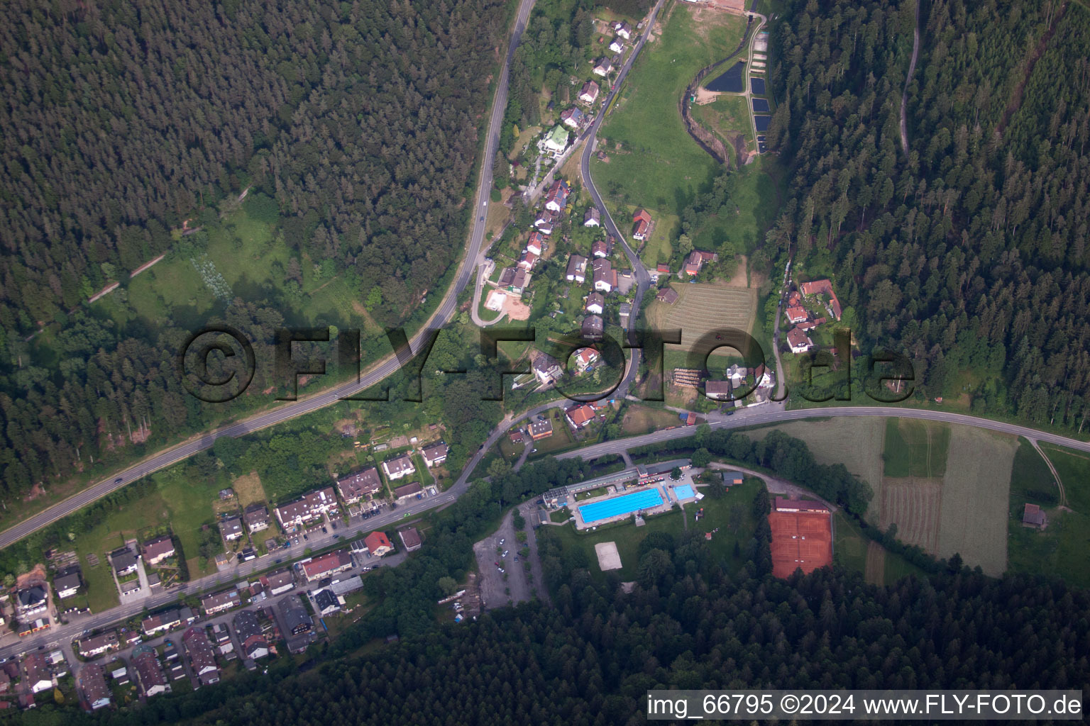 Oblique view of Calmbach in the state Baden-Wuerttemberg, Germany