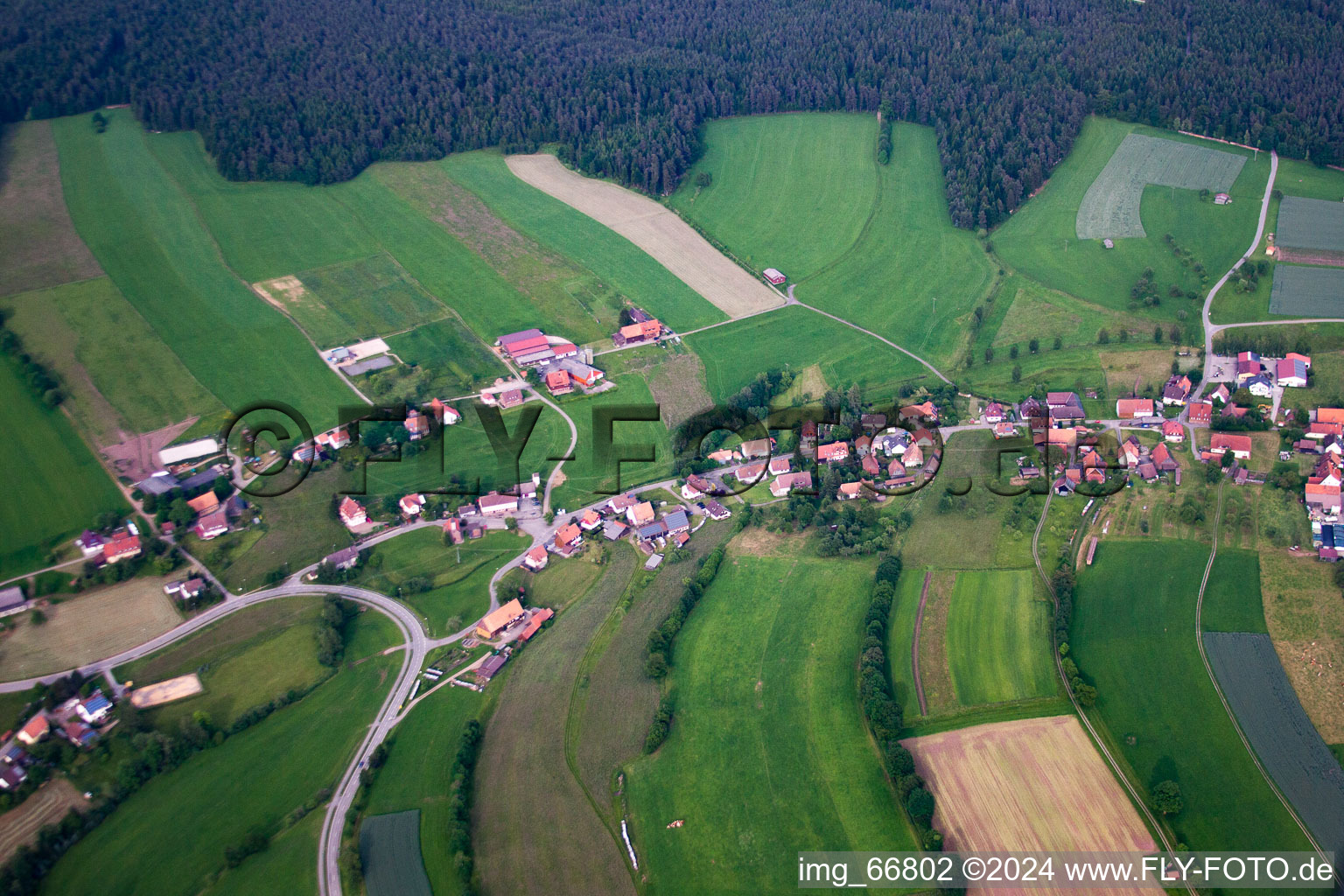 Aerial photograpy of Würzbach in the state Baden-Wuerttemberg, Germany