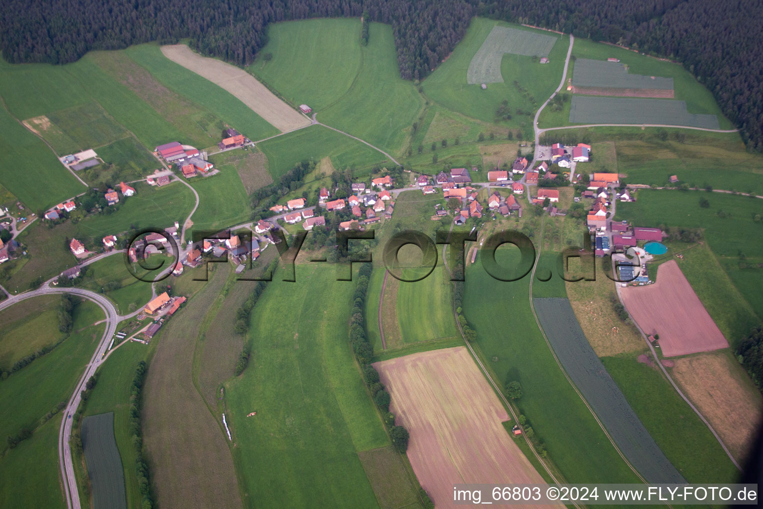 Oblique view of Würzbach in the state Baden-Wuerttemberg, Germany