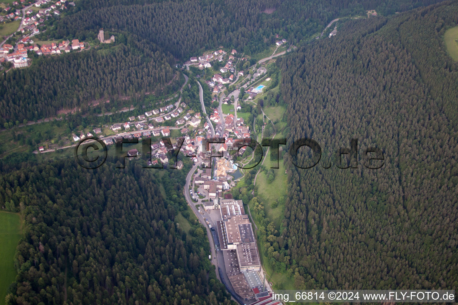 Aerial view of Bad Teinach in the state Baden-Wuerttemberg, Germany