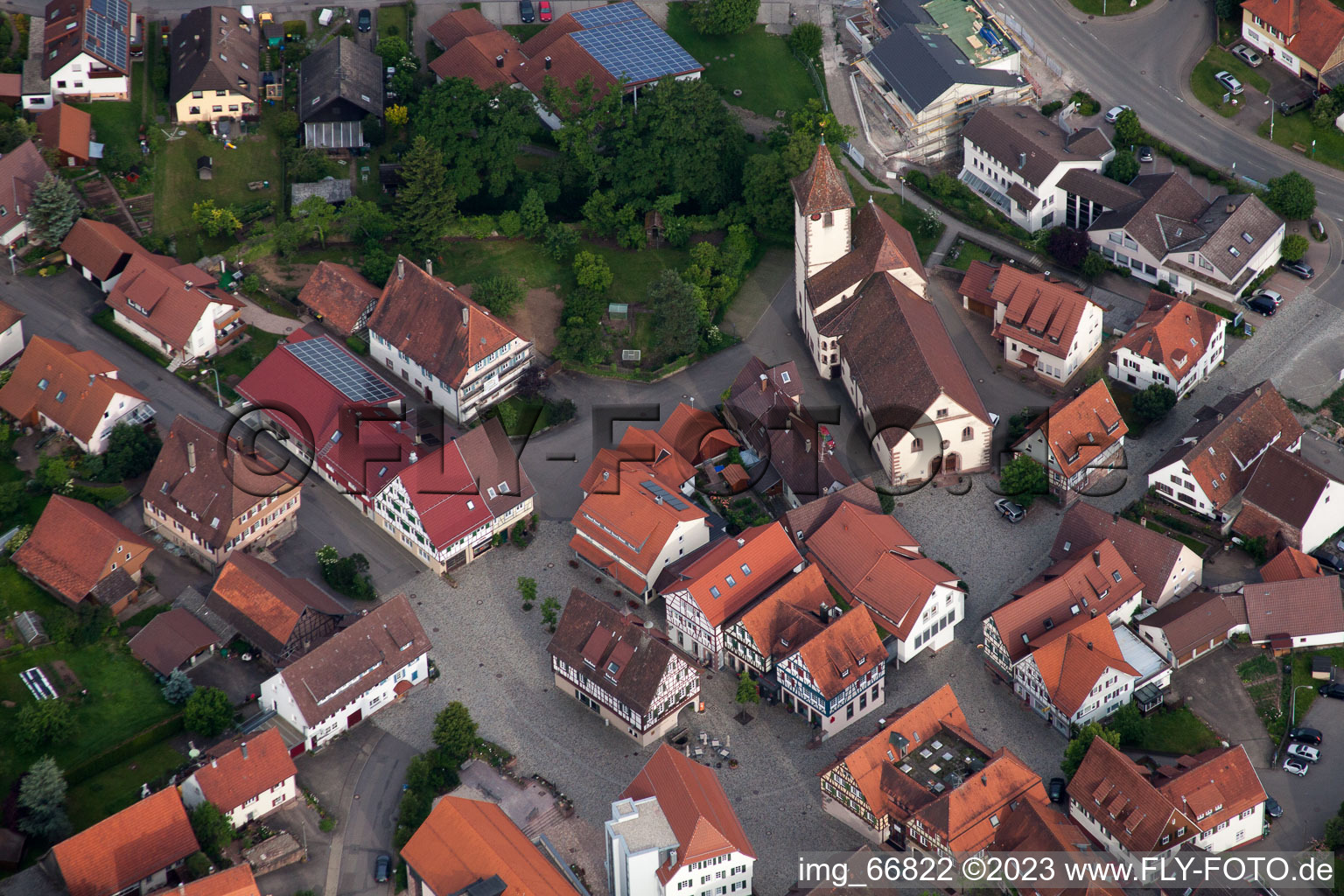 Aerial view of Neubulach in the state Baden-Wuerttemberg, Germany