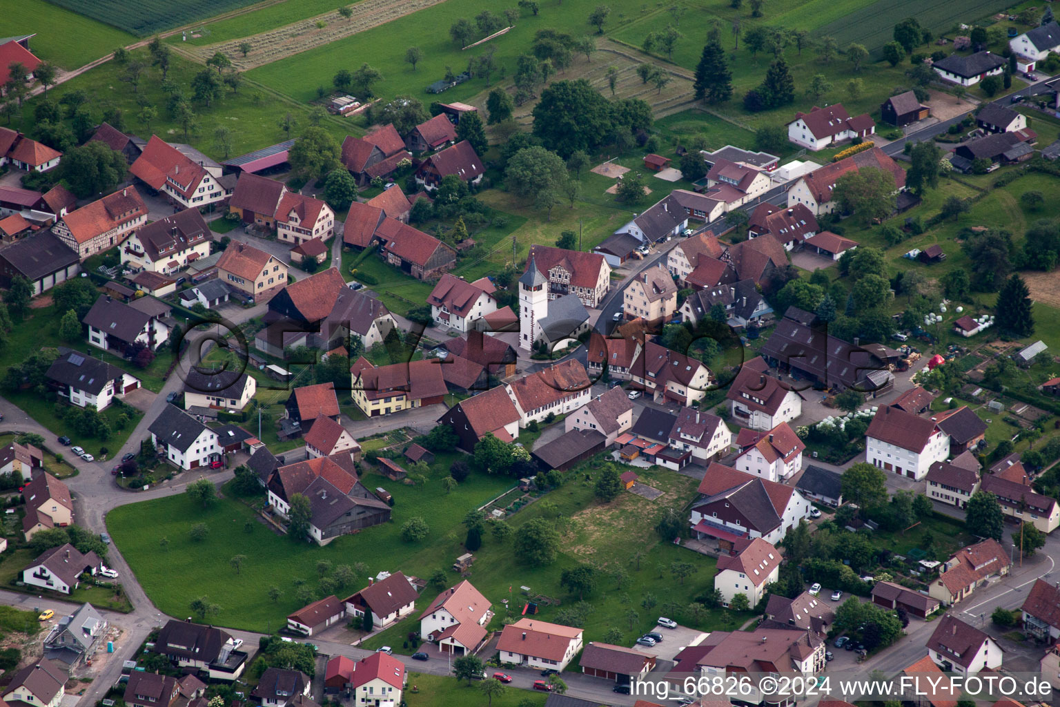 Aerial photograpy of Neubulach in the state Baden-Wuerttemberg, Germany