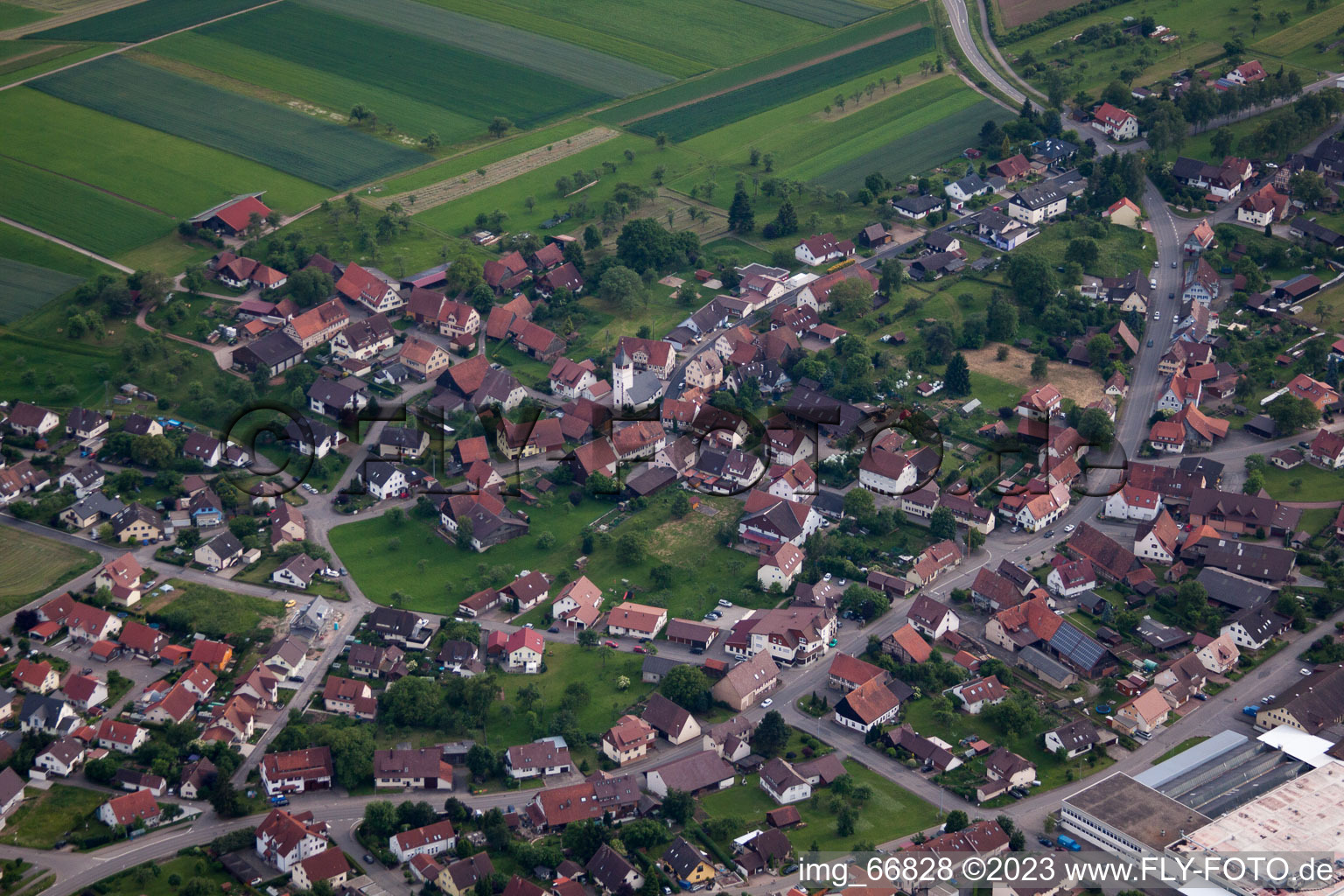 Neubulach in the state Baden-Wuerttemberg, Germany from above