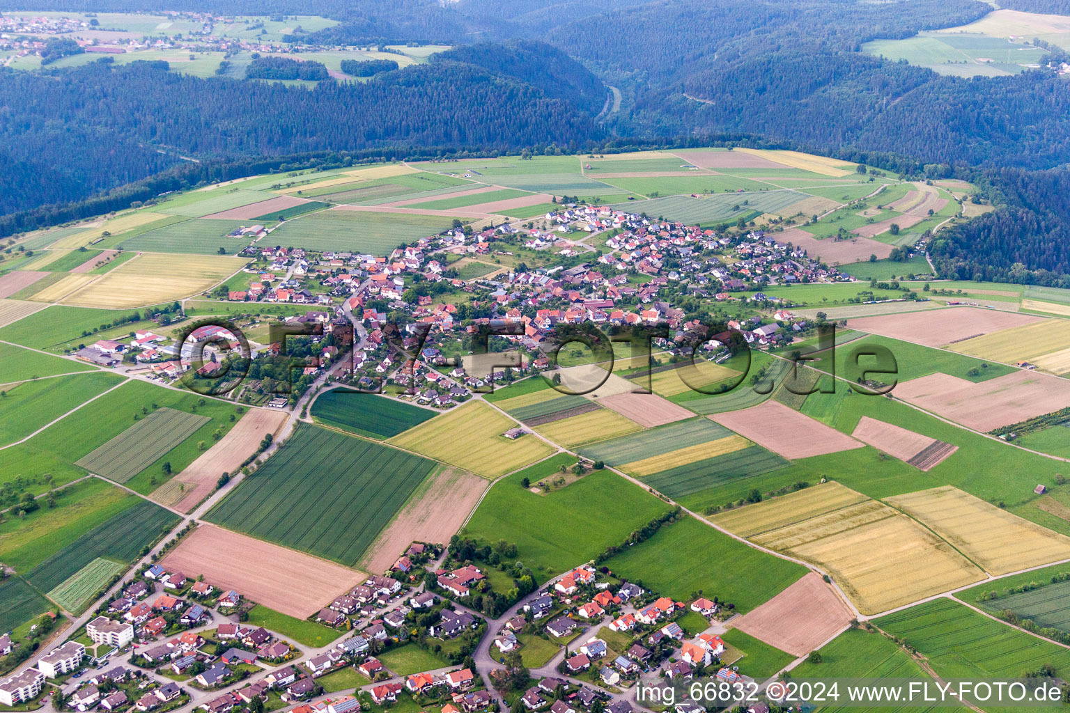 Village view in the district Altbulach in Neubulach in the state Baden-Wuerttemberg, Germany