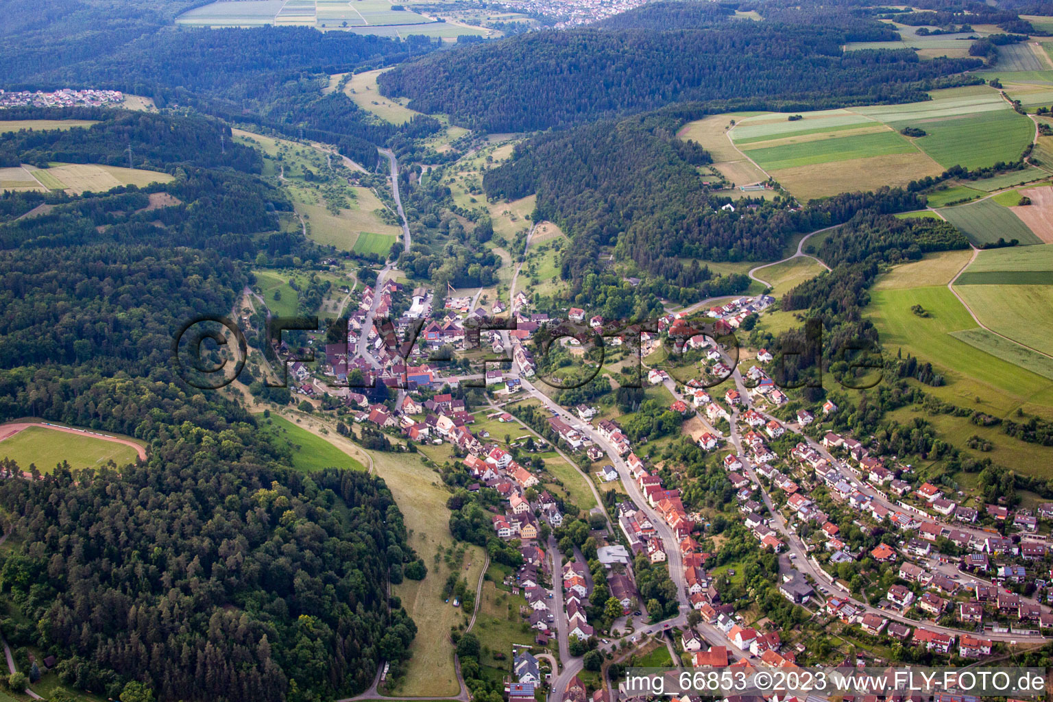 Aerial photograpy of Sulz am Eck in the state Baden-Wuerttemberg, Germany