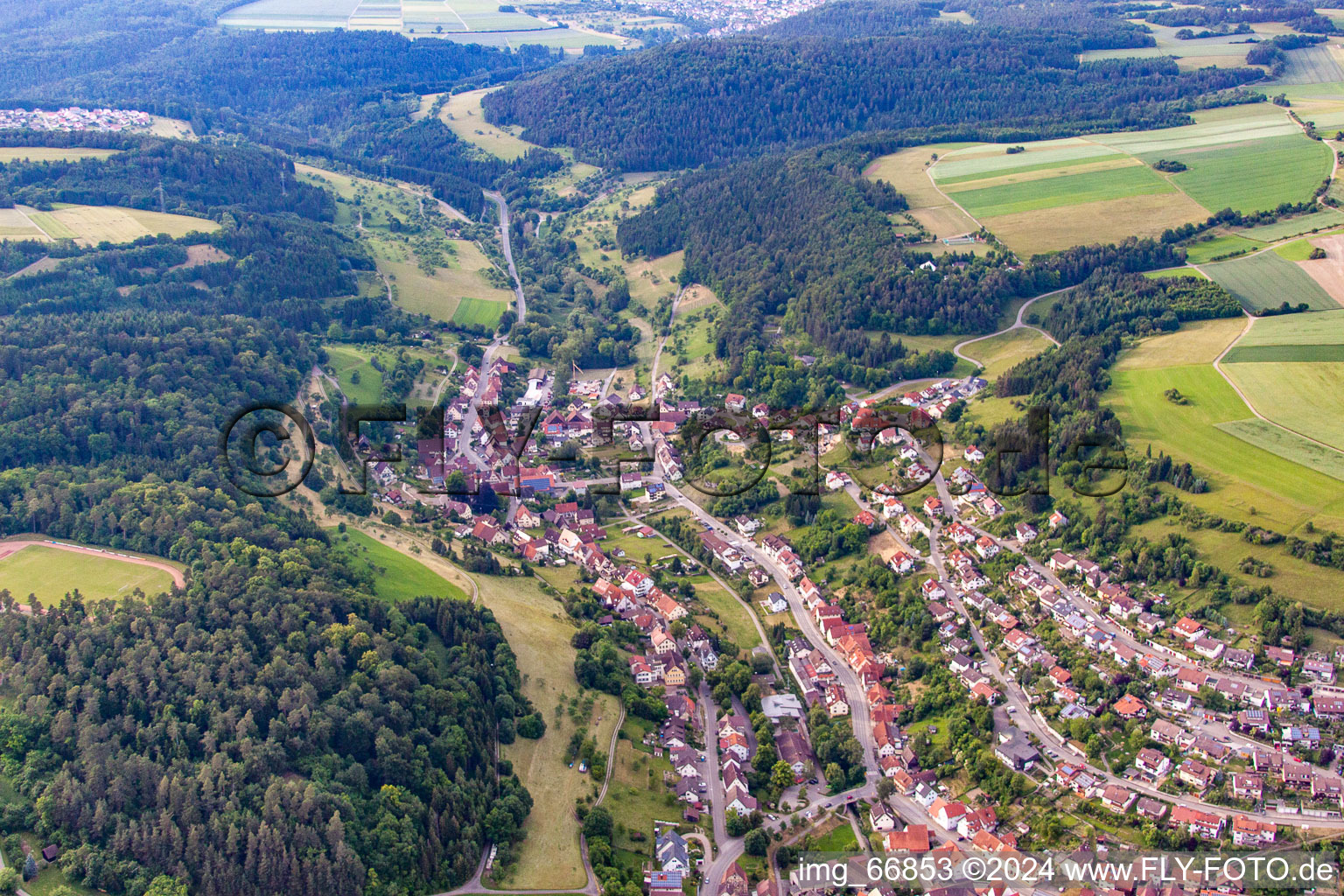 Aerial photograpy of Sulz am Eck in the state Baden-Wuerttemberg, Germany