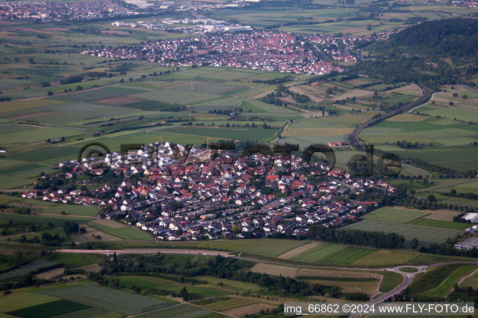 From the southwest in the district Affstätt in Herrenberg in the state Baden-Wuerttemberg, Germany