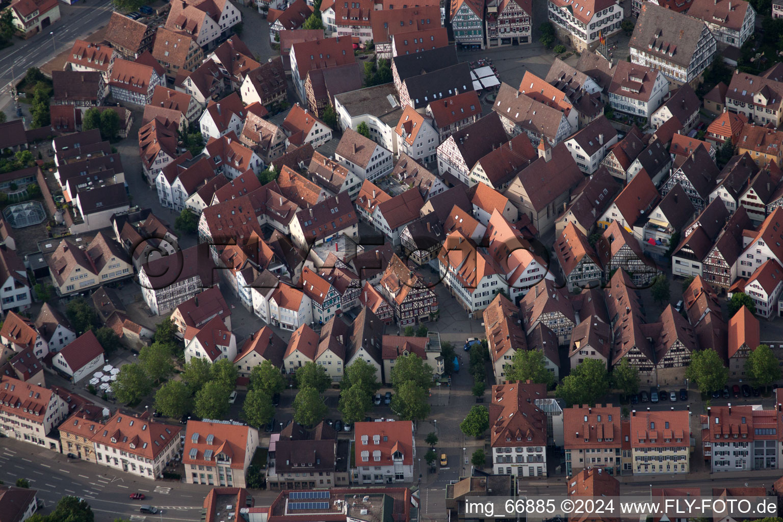 Aerial view of On the ditch in Herrenberg in the state Baden-Wuerttemberg, Germany