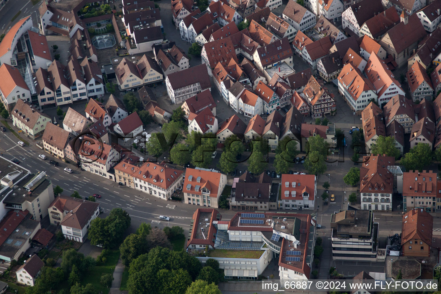 Bronngasse in Herrenberg in the state Baden-Wuerttemberg, Germany