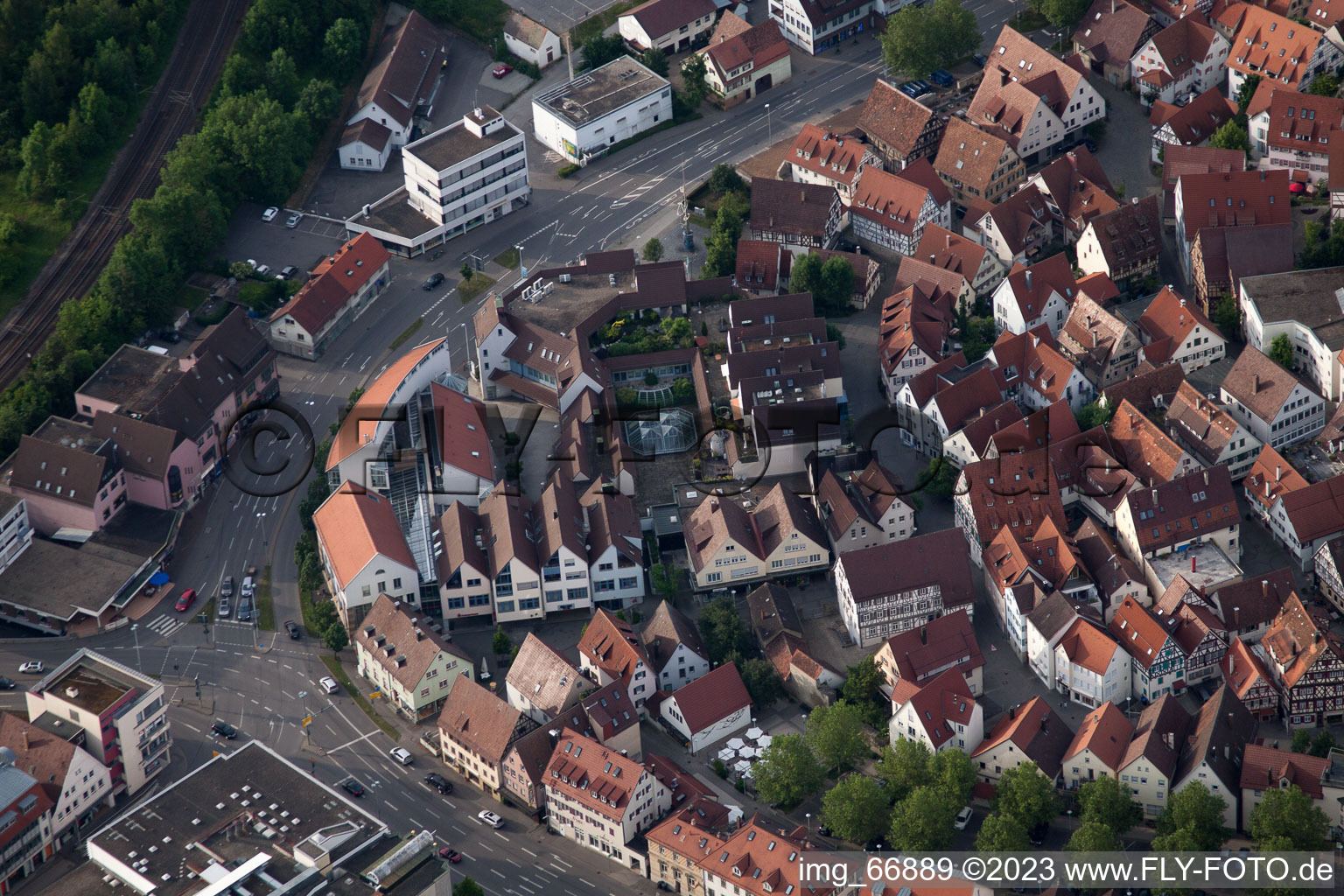 Aerial photograpy of Bronntor in Herrenberg in the state Baden-Wuerttemberg, Germany