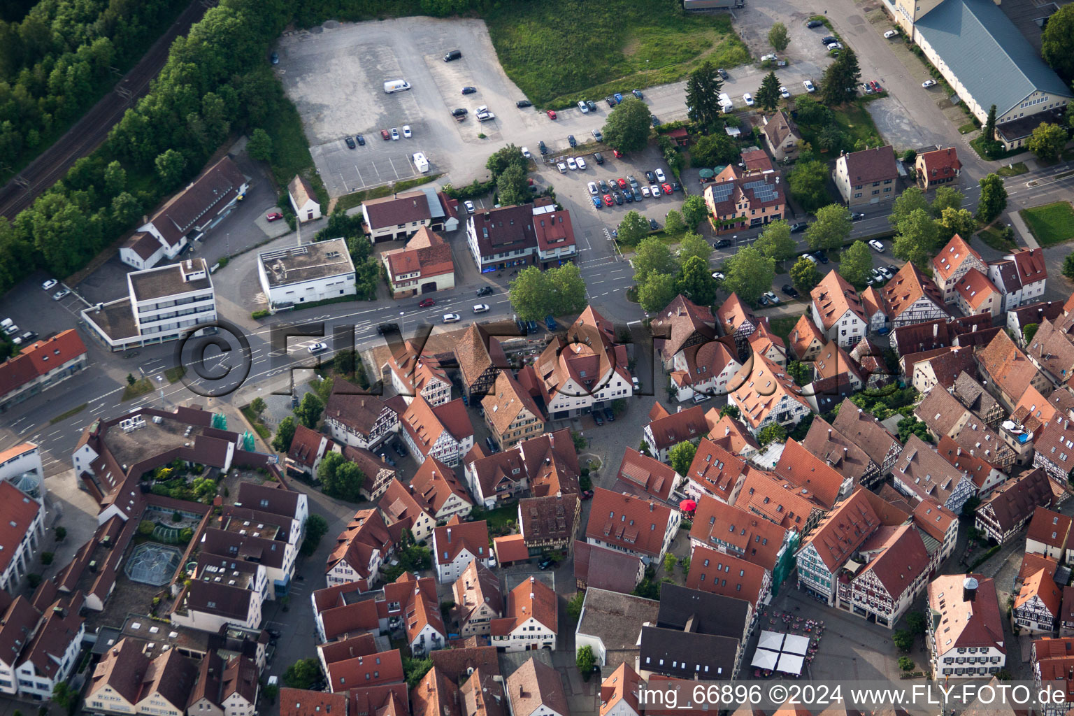 Badgasse in Herrenberg in the state Baden-Wuerttemberg, Germany