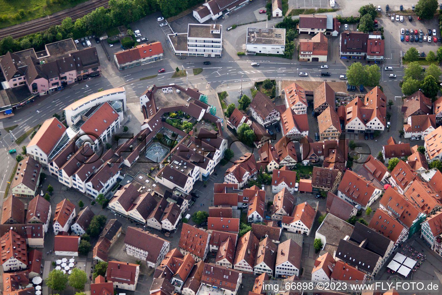 Aerial view of Cooper Lane in Herrenberg in the state Baden-Wuerttemberg, Germany