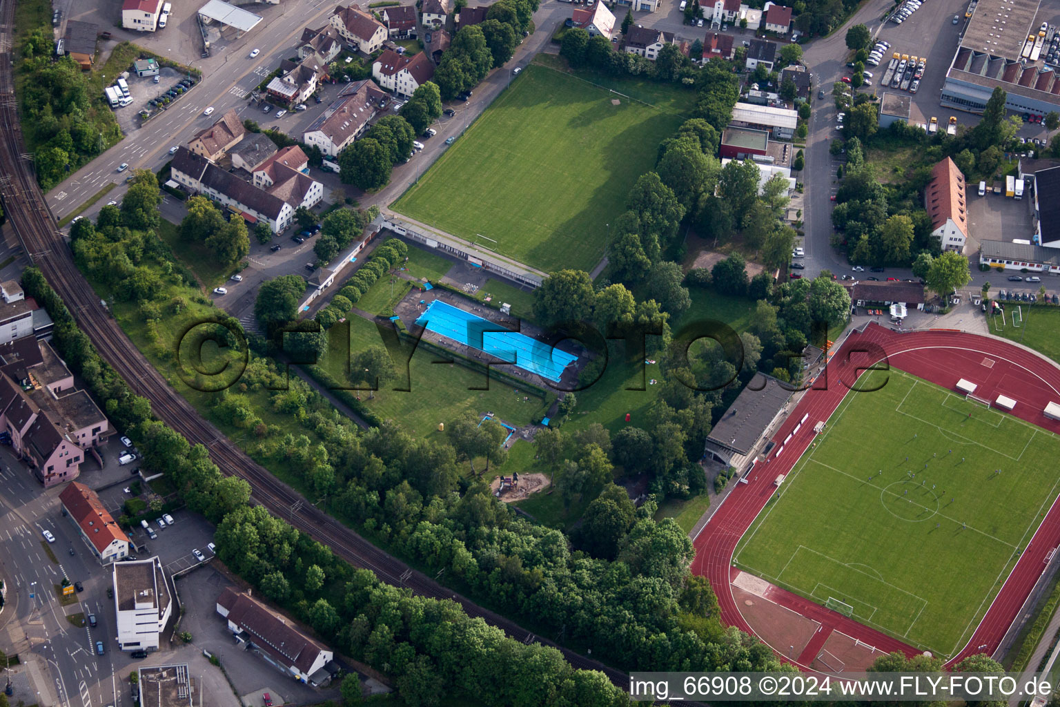 Sports grounds and football pitch VfL Center Herrenberg in Herrenberg in the state Baden-Wurttemberg