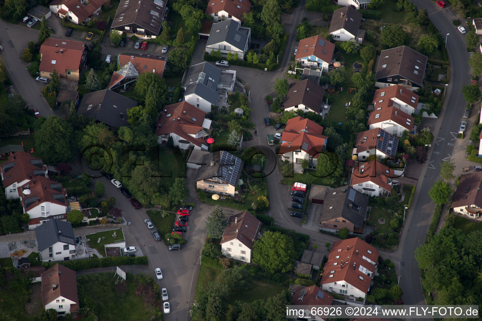 Aerial view of Ehbühl in Herrenberg in the state Baden-Wuerttemberg, Germany