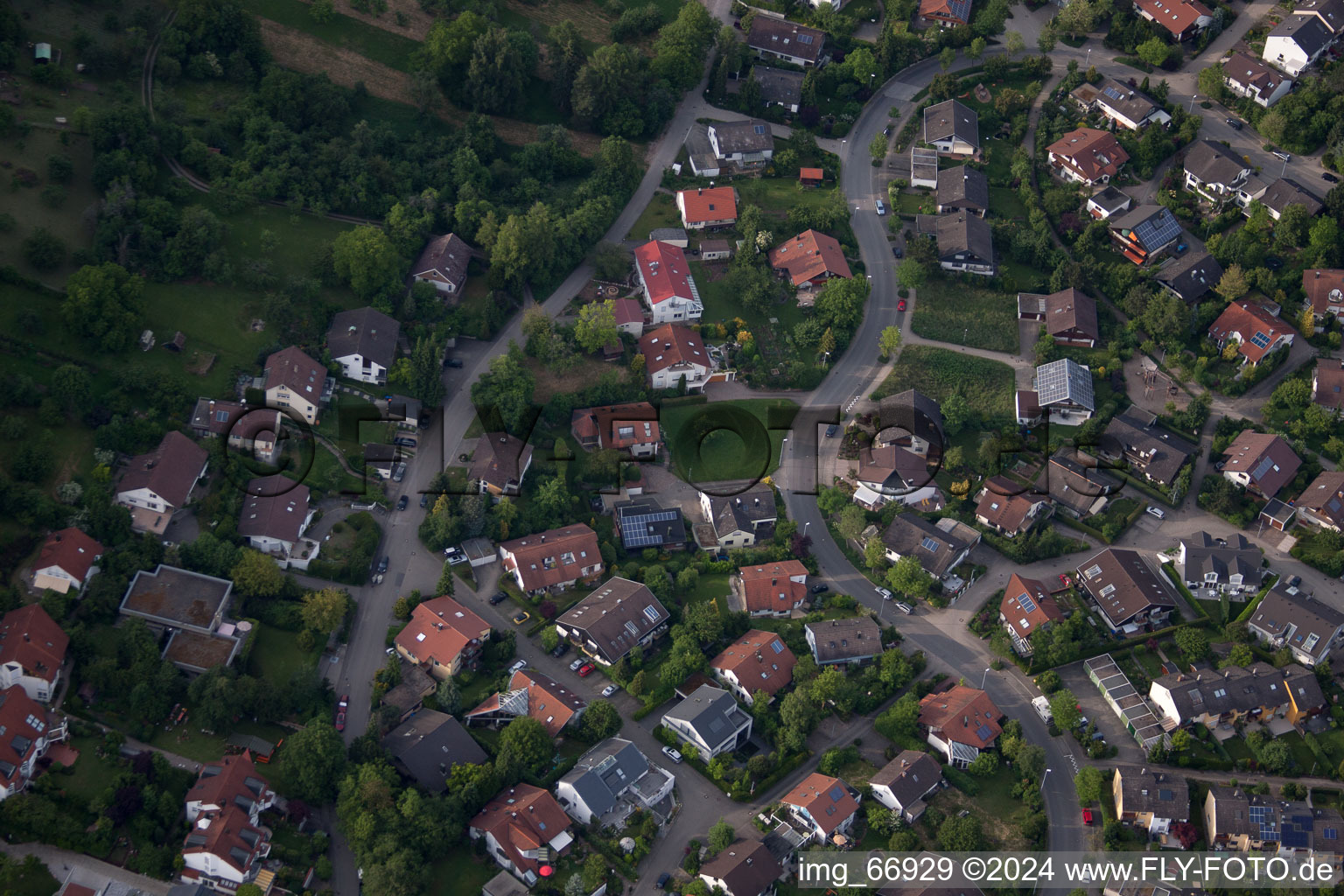 Ehbühl Kirchhalde in Herrenberg in the state Baden-Wuerttemberg, Germany out of the air