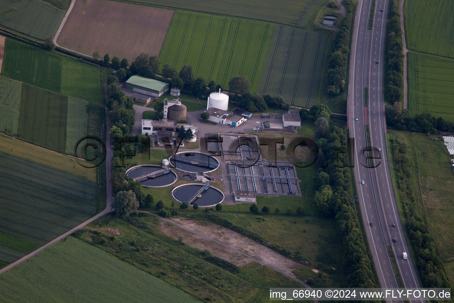 Sewage treatment plant Herrenberg ZVAGA in the district Gültstein in Herrenberg in the state Baden-Wuerttemberg, Germany