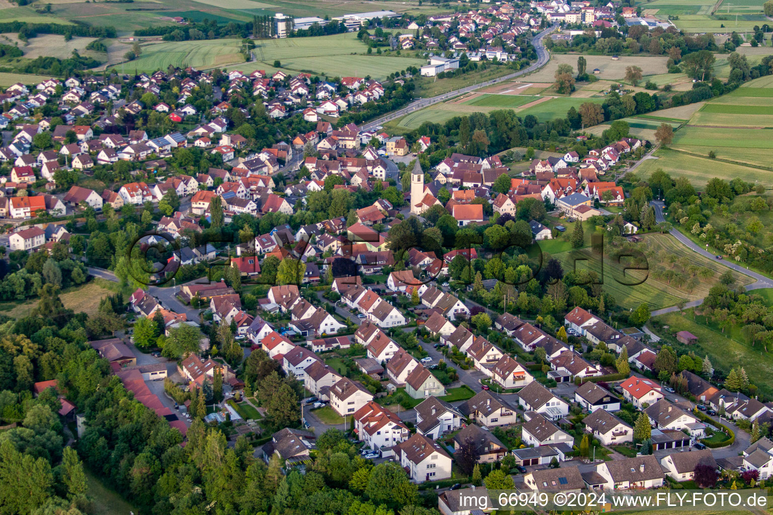 Aerial photograpy of District Poltringen in Ammerbuch in the state Baden-Wuerttemberg, Germany