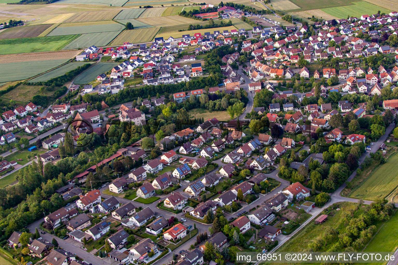 From the southwest in the district Poltringen in Ammerbuch in the state Baden-Wuerttemberg, Germany