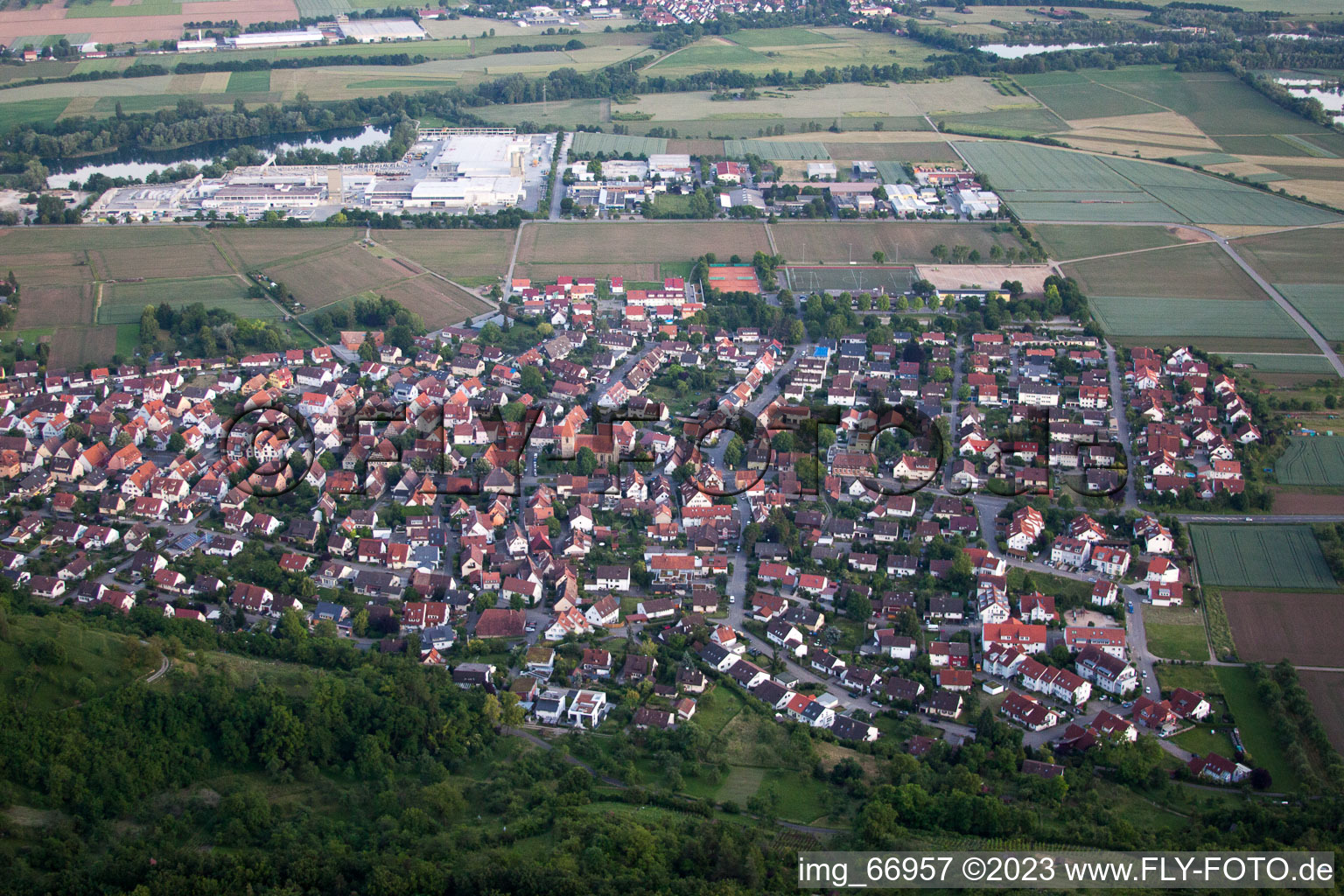Hirschau in the state Baden-Wuerttemberg, Germany out of the air