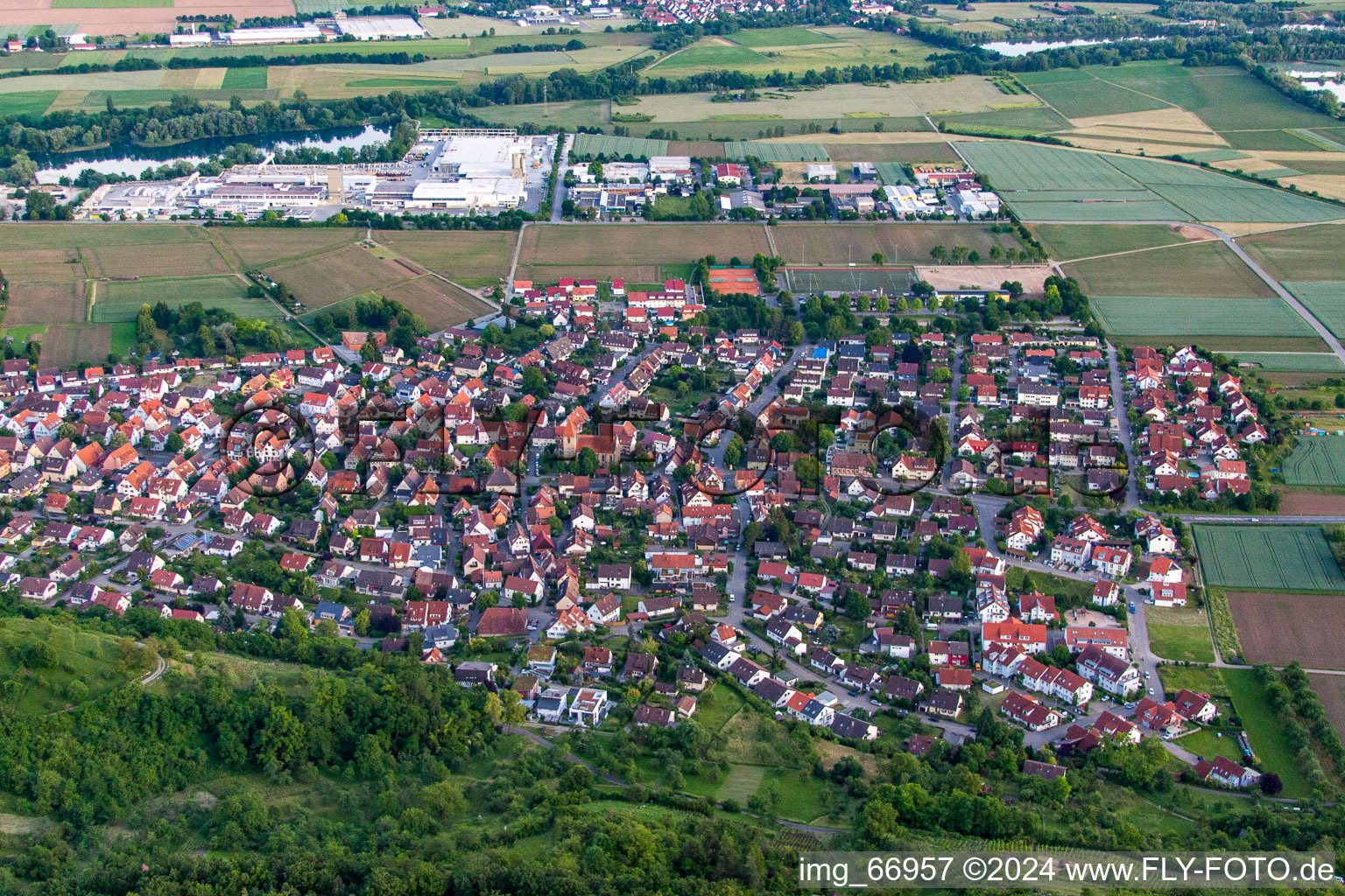 Hirschau in the state Baden-Wuerttemberg, Germany out of the air