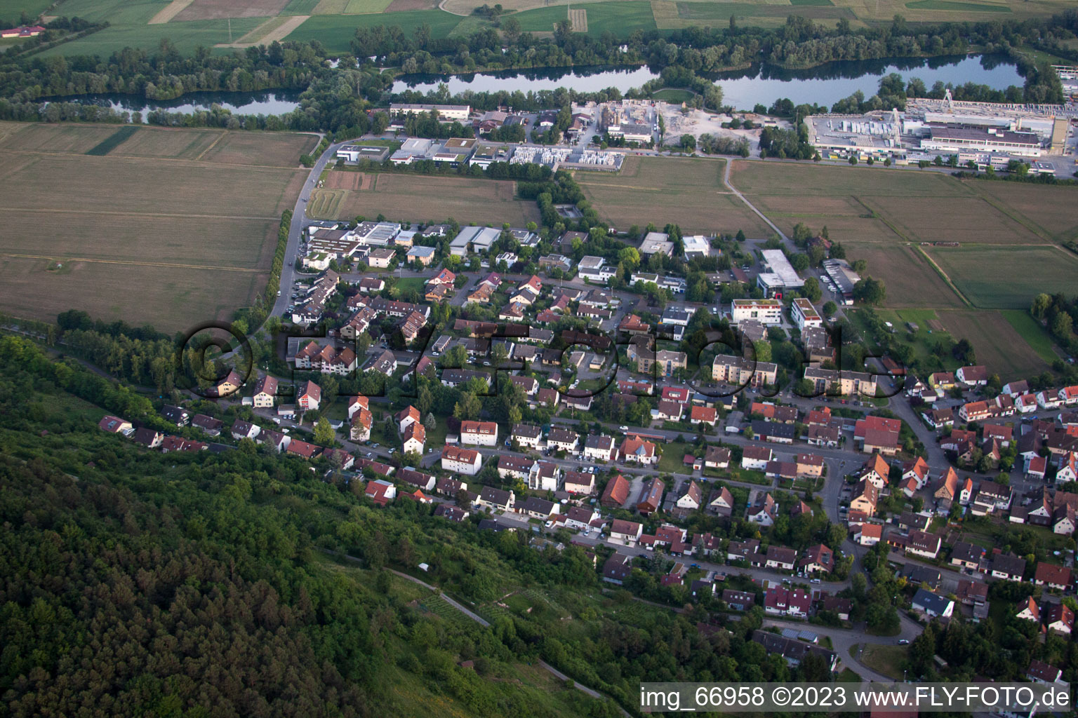 Hirschau in the state Baden-Wuerttemberg, Germany seen from above