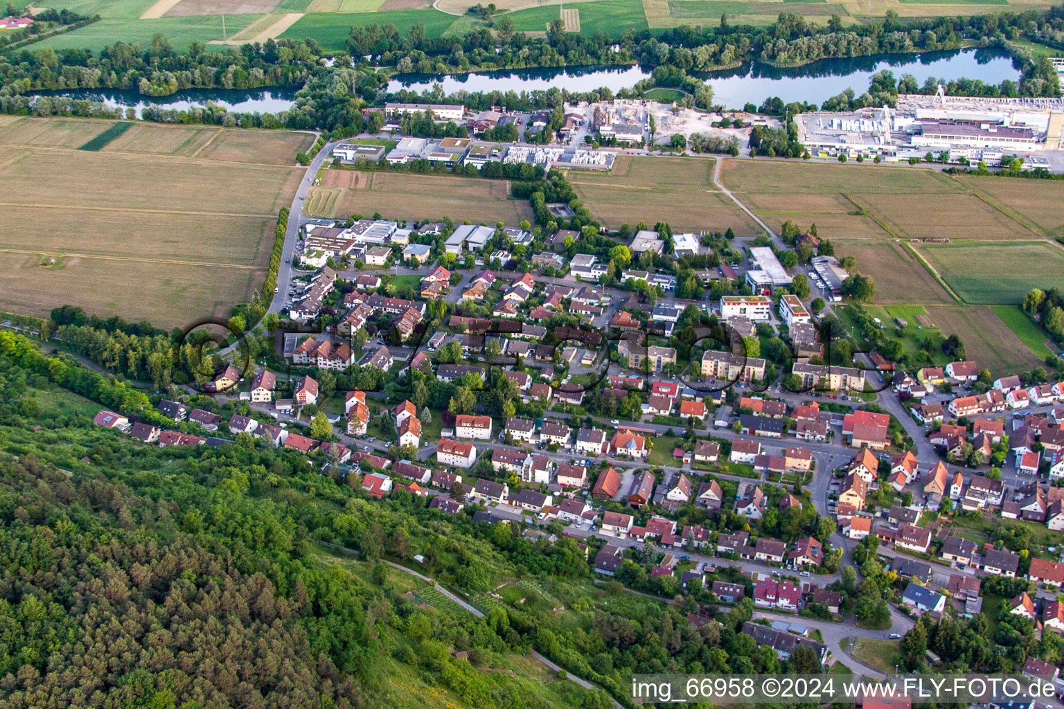 Hirschau in the state Baden-Wuerttemberg, Germany seen from above