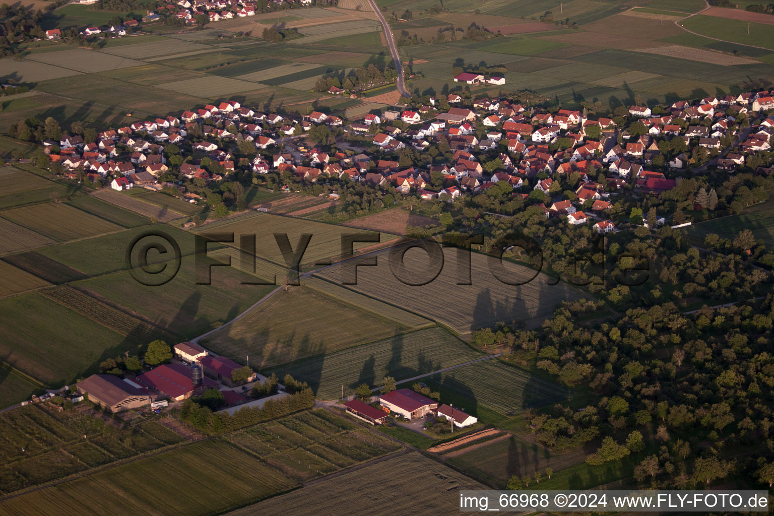 Aerial view of Tuebingen, Kusterdingen in Kusterdingen in the state Baden-Wuerttemberg, Germany