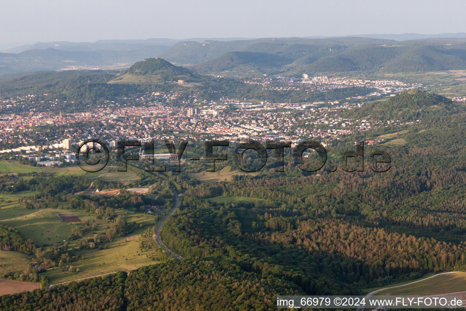 Aerial photograpy of Reutlingen in the state Baden-Wuerttemberg, Germany