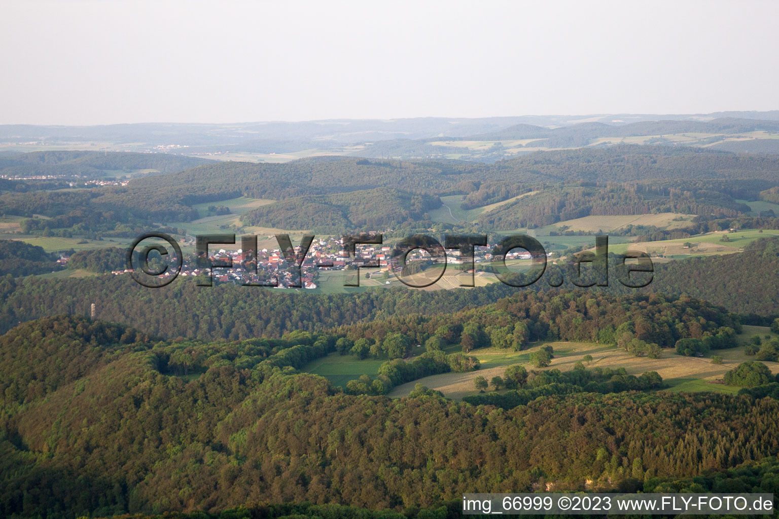 Genkingen in the state Baden-Wuerttemberg, Germany from above