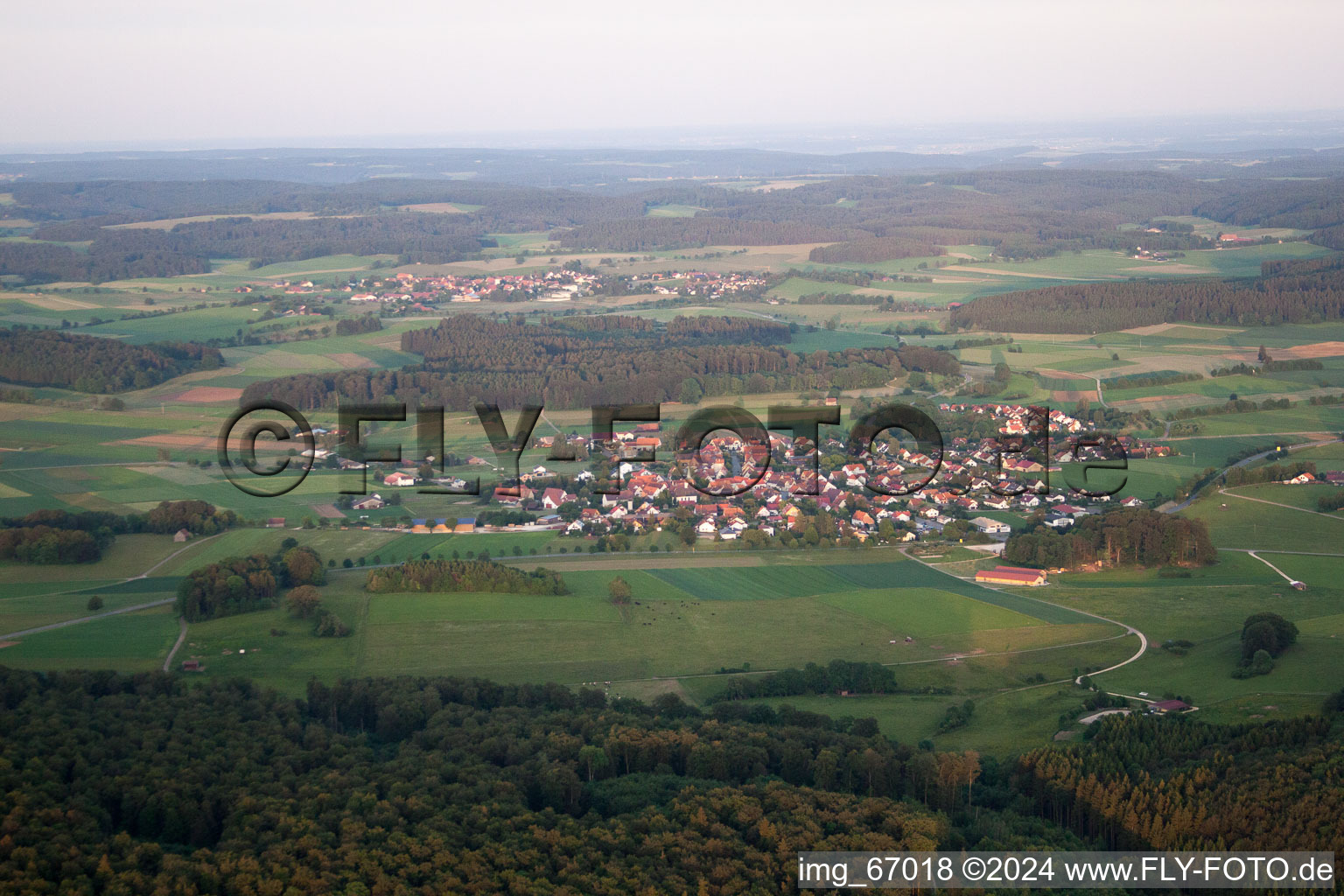 Aerial view of Engstingen in the state Baden-Wuerttemberg, Germany