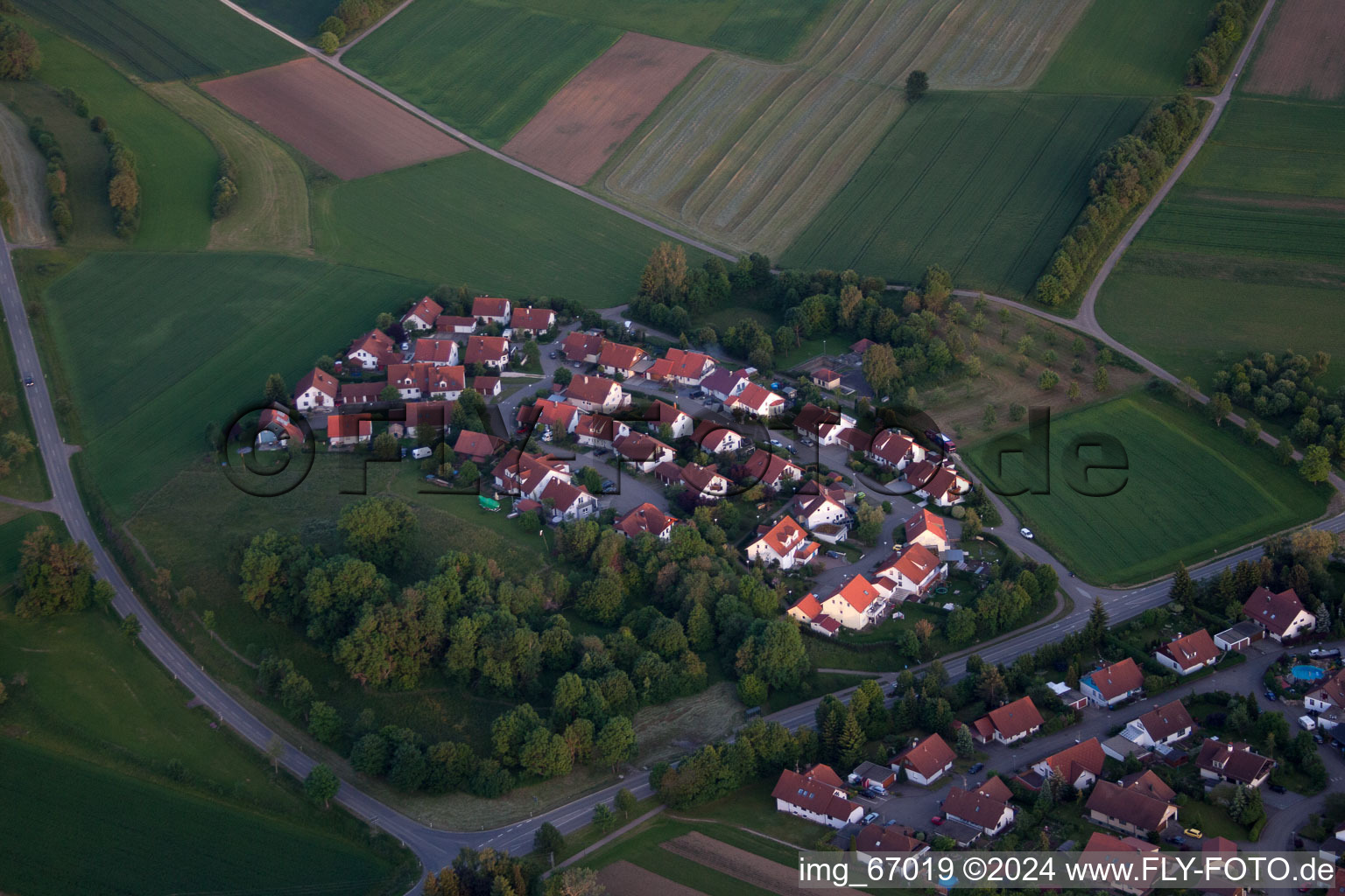 Village - View in the district Bernloch in Hohenstein in the state Baden-Wuerttemberg, Germany